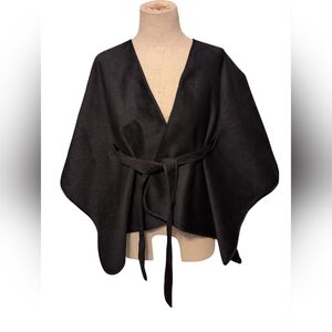 Vince Camuto Black Wrap Poncho Jacket Style Soft Career Casual Dress Club Cape